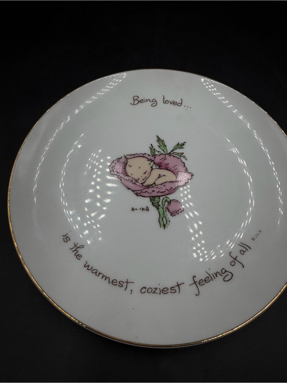 Vintage Kewpie Rose ONeill Collector Edition Ceramic Being Loved 1973  Plate